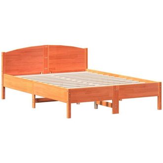 vidaXL Bed Frame without Mattress Wax Brown 140x190 cm Solid Wood Pine Vidaxl