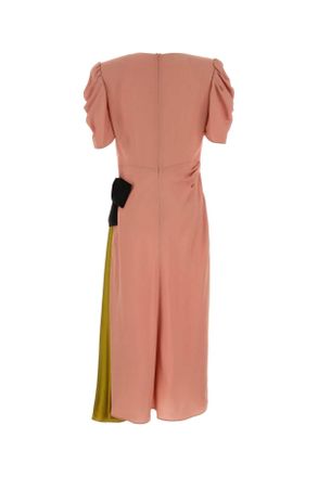 Valentino Garavani Womens Pink Crepe Dress Lobsteracidgreen Exterior: Viscose Abiti