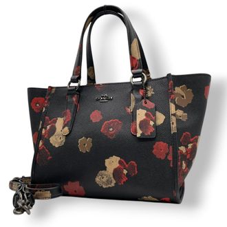 Coach Black Multi-Color Leather Handbag Shoulder Bag Tote Bag (Pre-Owned)