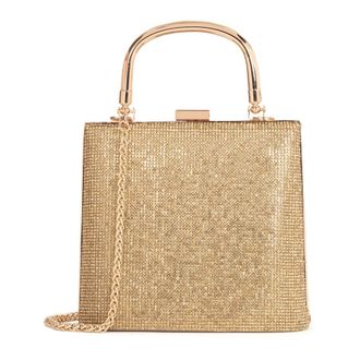 Kazar Tassen, Dames, Geel, ONE Size, Glanzende avondtas met een handvat