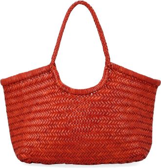 Dragon Diffusion Nantucket Large Woven Leather Tote Bag