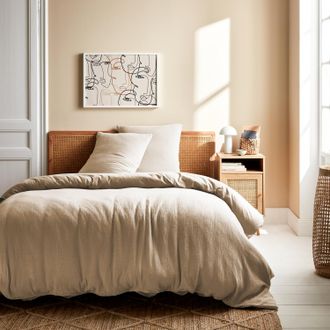 Sweeek Sweeek - Juego De Cama Gasa De Algod&oacute;n Beige, Alix, 260x240x260 Cm
