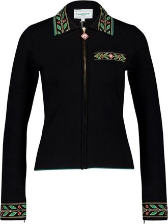 Casablanca Mens Embroidered Laurel Black Jackets Cotton - Size X-Large