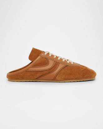 Dries Van Noten Mixed Leather Retro Runner Sneaker Mules