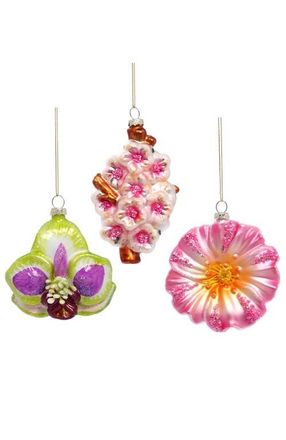 Mark Roberts Orchid Flower Ornament, Set of 6 in Pink at Nordstrom