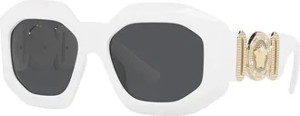 Versace VE4424U Oversized Square Frame Sunglasses - White