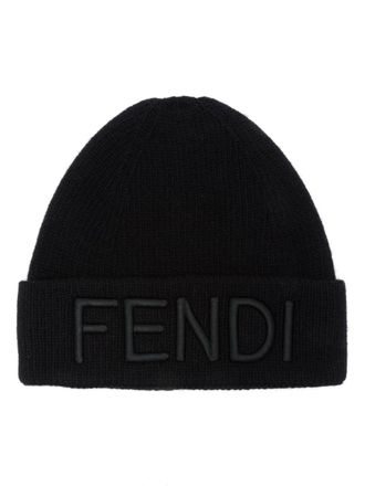 Fendi wool beanie hat - men - Wool - S - Black