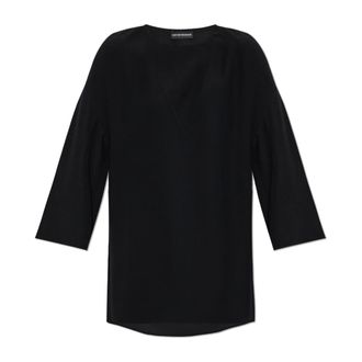 Emporio Armani Dames, Blouses & Shirts, Zwart, Maat: M Poliester