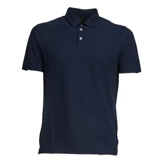 Zanone Polo Shirts, male, Blue, Size: XL Short Sleeve Polo