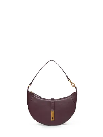 Polo Ralph Lauren Croissant-Shaped Leather Shoulder Bag - Burgundy