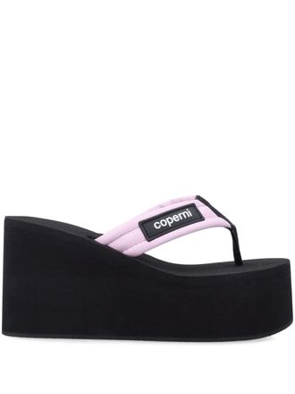 Coperni logo-patch flip flops - Black
