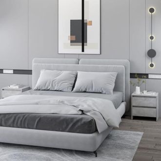 vidaXL Comodini 2 pz Grigio Cemento 45x34,5x44,5 cm in Truciolato - Vidaxl