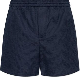Balmain Monogram shorts - Heren - Korte Broeken - Blauw - S - Katoen - Korte Broeken