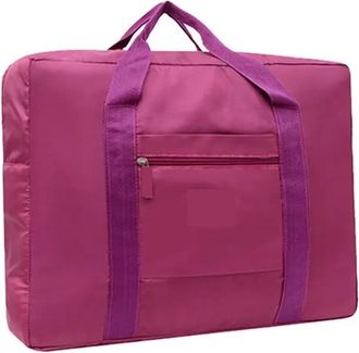 Generic Foldable Travel Duffel Bag Lightweight,Compatible For Women and Men Tote Carry On Luggage Weekender Overnight(Purplish Red)