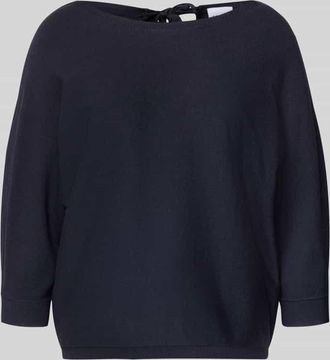 Comma Relaxed Fit Pullover aus Viskose-Mix in Strick-Optik in Marine, Gr&ouml;&szlig;e 34