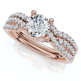 Pompeii3 1Ct TW Infinity Engagement Wedding Ring Set 14k Gold Lab Grown