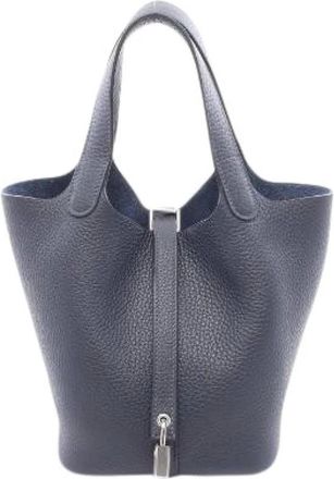Herm&egrave;s Pre-owned Picotin Lock PM Borsa in Pelle Taurillon Clemence - - Pre-owned - Donna - Blu - ONE SIZE