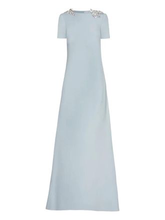 Oscar De La Renta sequin-embellished open-back dress - Blue