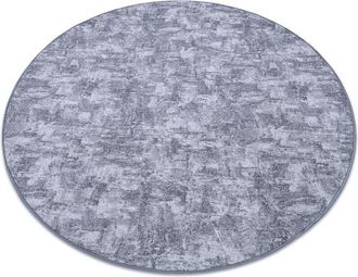 RugsX Rugsx - Carpet, round solid grey 90 concrete grey round 200 cm