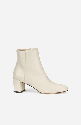 AGL Lynn Bootie Heeled Leather Ankle Boot in Milky at Nordstrom, Size 40.5