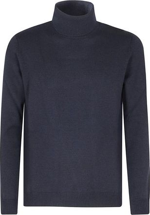 Roberto Collina Stijlvol Dolcevita Trui - Heren - Coltruien - Blauw - S - Wol - Truien & Vesten
