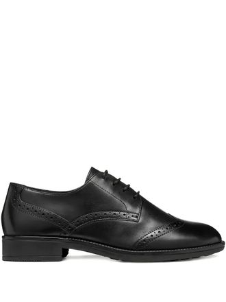 Geox lace-up fastening brogues shoes - women - Calf Leather/Calf Leather/Rubber - 38 - Black