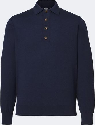 Eleventy Pullover polo in cotone e cashmere