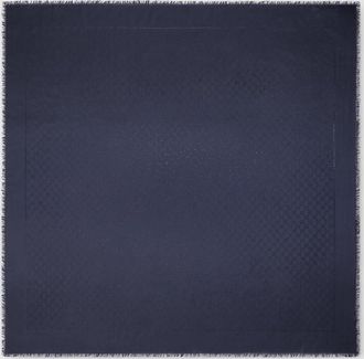 Gucci GG Silk Wool Lam&eacute; Shawl, Blue, Wool
