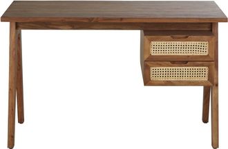 Maisons du monde Escritorio de madera maciza de acacia con 2 cajones