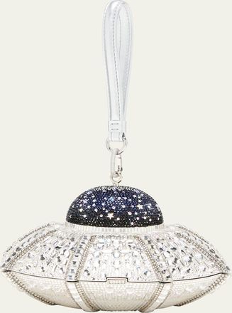 Judith Leiber UFO Orbiter Clutch Bag With Removable Wristlet Strap
