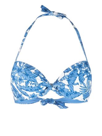 Twin-Set St. Palm twist-detail bikini top - Blue