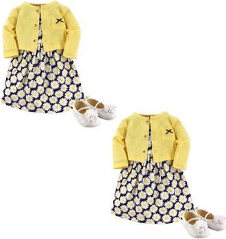 Hudson Baby Cardigan, Dress and Shoes in Daisy Yellow at Nordstrom, Size 12-18M