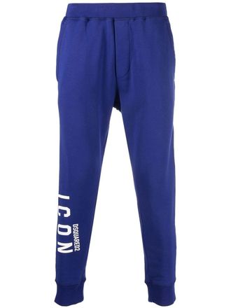 Dsquared2 Icon-print cotton track pants - men - Cotton - L - Blue