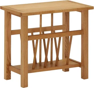 vidaXL Mesa Revistero Madera Maciza De Roble 45x27x42 Cm Vidaxl