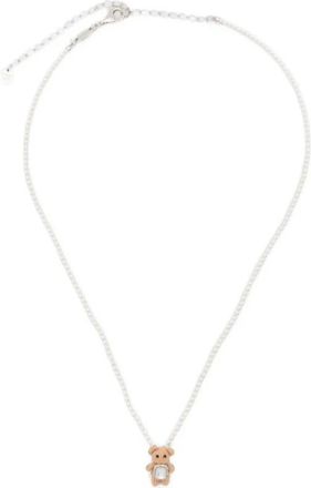 Yvmin Yvmin Beer-hanger Ketting van Parelmoer - Dames - Kettingen - Grijs - ONE Size - Leer - Accessoires