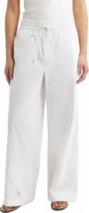 Rag & Bone Marin Embroidered Pants In White