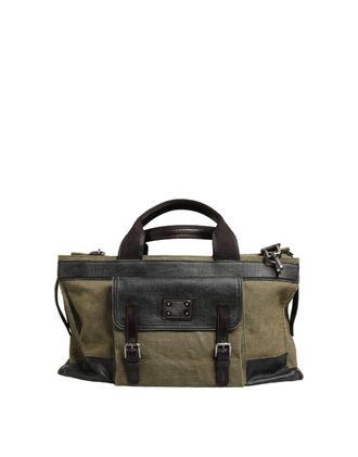 Dolce & Gabbana Military Green Two Tone Tote Duffel Shoulder Borse Mens Bag