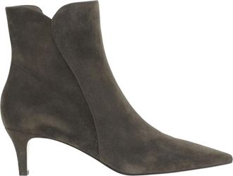 Gianvito Rossi Levy 55 Su&egrave;de Enkellaarsjes - Dames - Laarzen met Hak - Groen - 37 EU - Su&egrave;de - Schoenen