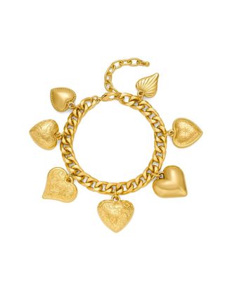 Liv Oliver 18K Cz Heart Charm Bracelet