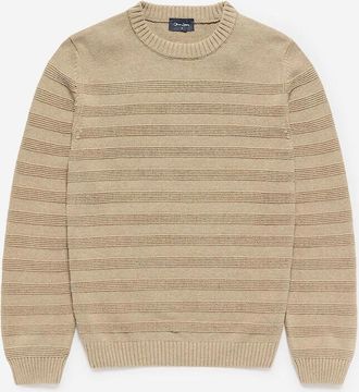 Oliver Sweeney Mens Oliver Sweeney 100% Cotton Crew Neck Jumper - Tan - Size: 42