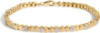 House of Brilliance Gold Vermeil.925 Sterling Silver 1/7 Cttw Diamond Puff Heart Bangle Bracelet at Nordstrom