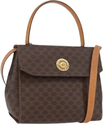 Celine Pre-owned Vintage Macadam Canvas Handtas - Dames - Vintage Handtas - Bruin - ONE Size - Vintage
