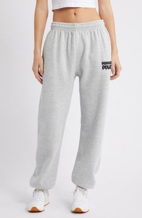 Princess Polly Logo Sweatpants in Grey at Nordstrom, Size 12