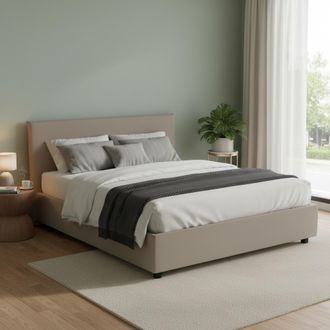 Talamo Italia Talamo Italia - Cama Matrimonial Berta, Cama Contenedor Con Tapizado En Ecopiel, 100% Made In Italy, Apertura Frontal, Adecuado Para Colch&oacute;n Cm 160x19