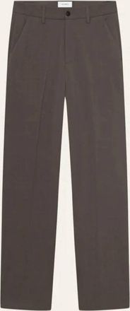 Les Deux Mens Como Light Twill Slacks In Mountain Grey Brown