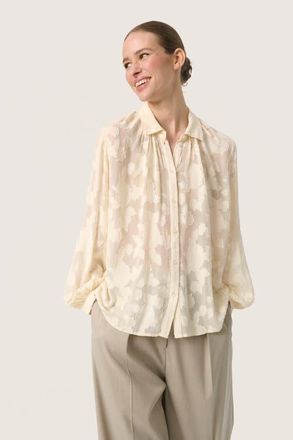 Soaked In Luxury SLFelisia Loose Fit Long Sleeve Shirt in Sandshell at Nordstrom, Size X-Large