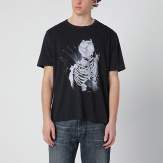 Our Legacy Black T-shirt with Cybernetic Angel print