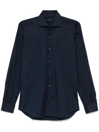 Fay cutaway-collar shirt - men - Elastane/Cotton - 38 - Blue