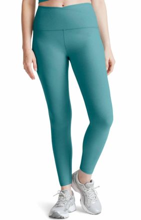 Beyond Yoga At Your Leisure High Waisted Midi Leggings In Teal