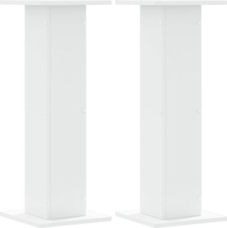 vidaXL Vidaxl - Supporti Per Piante 2 Pz Bianchi 30x30x80 Cm Legno Multistrato